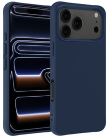 iPhone 17 Pro Hoesje Siliconen Backcover Lichtgewicht - Donkerblauw