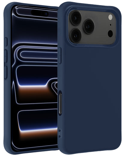 iPhone 17 Pro Hoesje Siliconen Backcover Lichtgewicht - Donkerblauw