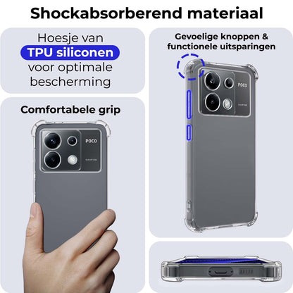 Xiaomi Poco X6 Hoesje Shockproof Backcover Siliconen - Transparant