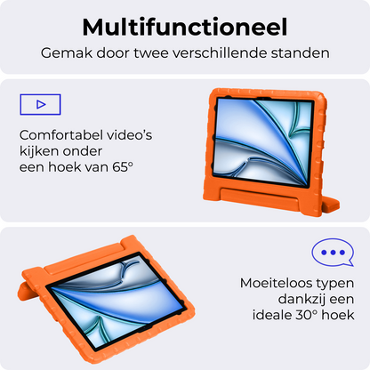 iPad Air 2024 / 2025 (13 inch) Kinderhoes Shockabsorberend Foam - Oranje