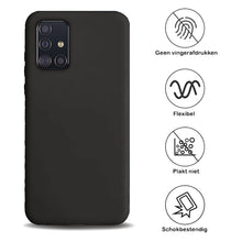 Samsung A51 Hoesje Siliconen Backcover Lichtgewicht - Zwart