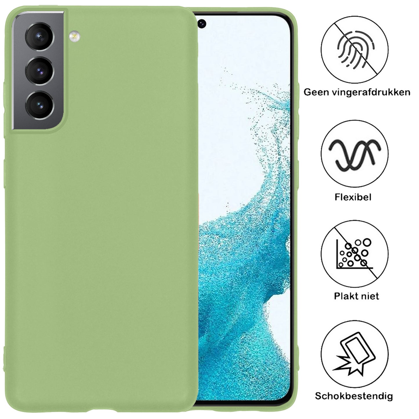 Samsung S22 Plus Hoesje Siliconen - Groen