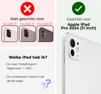 iPad Pro 2024 (11 inch) Toetsenbord Hoes met Uitneembaar toetsenbord - Zwart