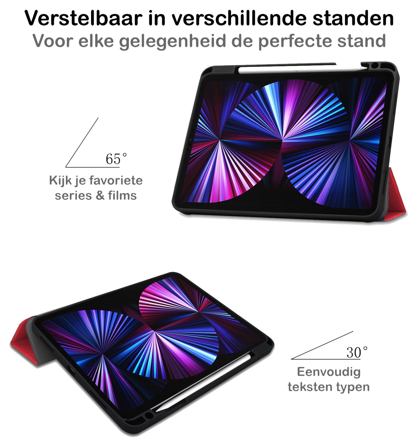 iPad Pro 2021 (11 inch) Hoesje Book Case Met Apple Pencil Uitsparing - Rood