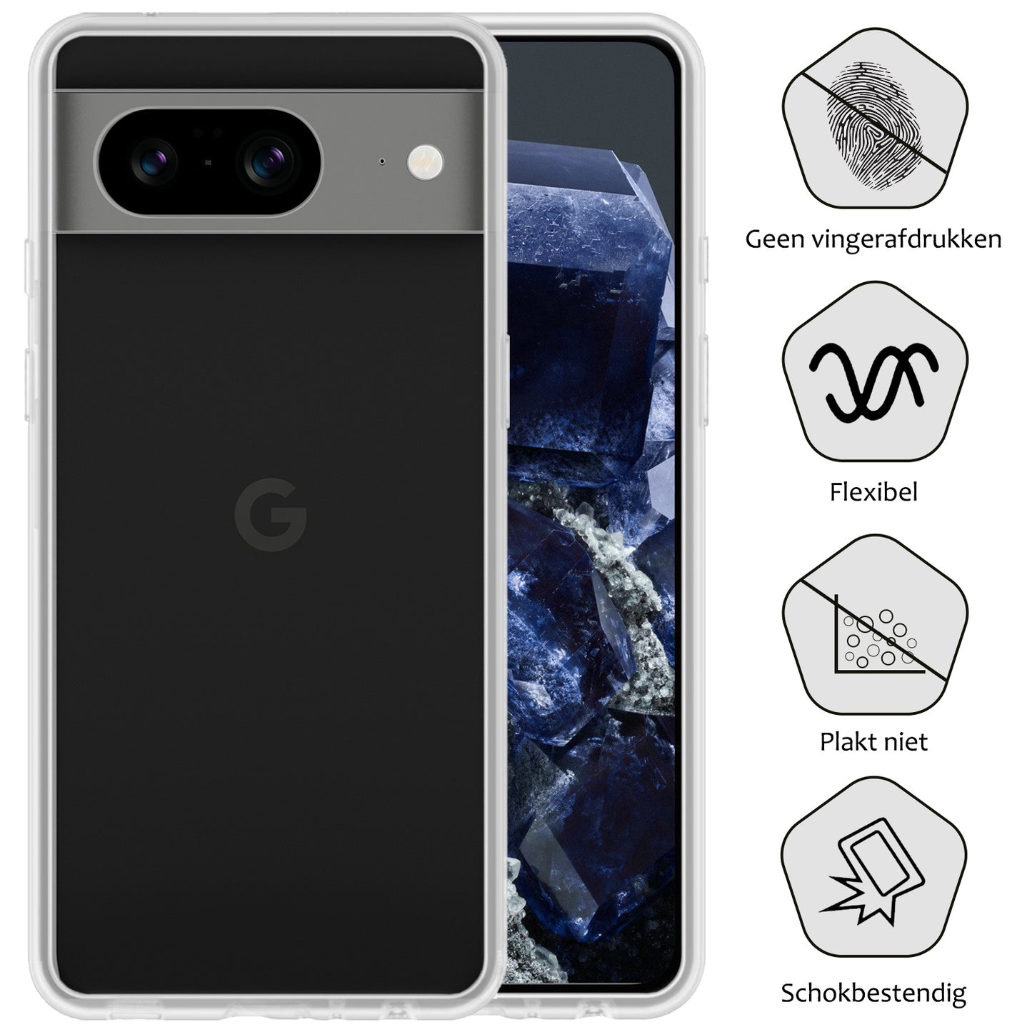 Google Pixel 8 Hoesje Siliconen - Transparant