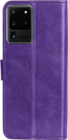 Samsung S20 Ultra Hoesje Bookcase Cover met Kaarthouder - Paars