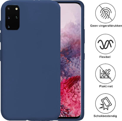 Samsung S20 Plus Hoesje Siliconen Backcover Lichtgewicht - Donkerblauw