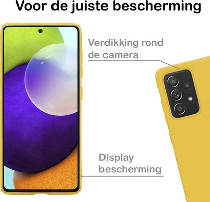 Samsung A52 Hoesje Siliconen - Geel