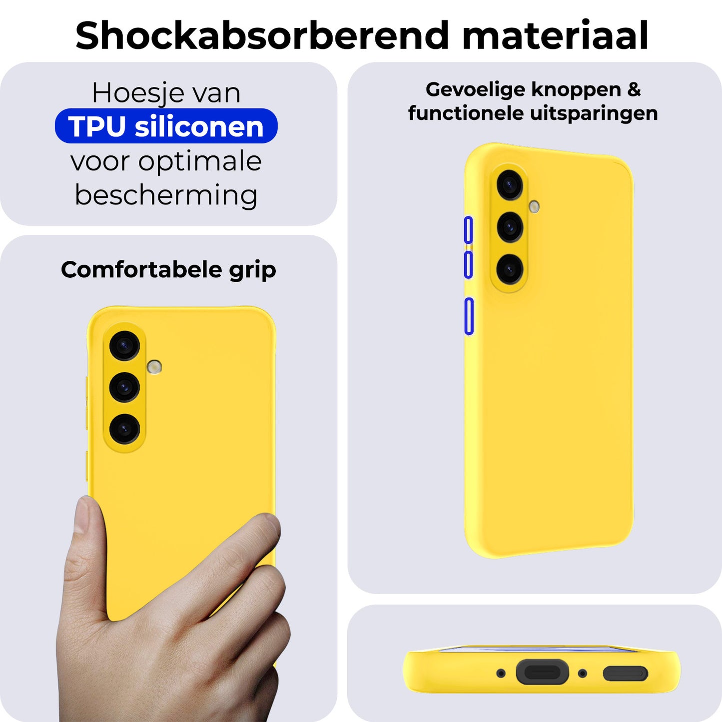 Samsung A35 Hoesje Siliconen - Geel