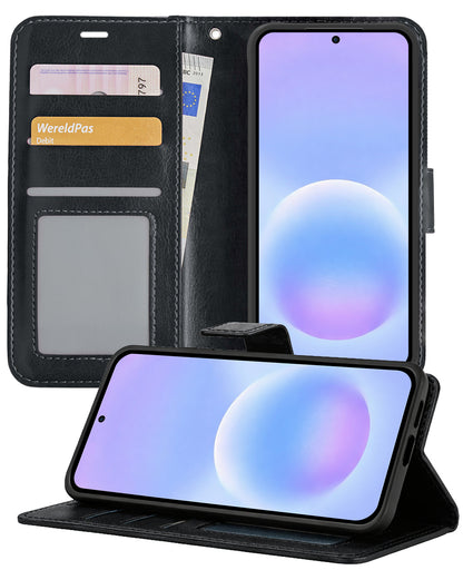 Samsung A57 Hoesje Bookcase Cover met Kaarthouder - Zwart