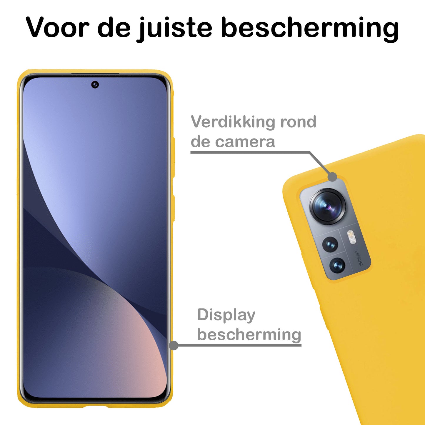 Xiaomi 12 Pro Hoesje Siliconen - Geel