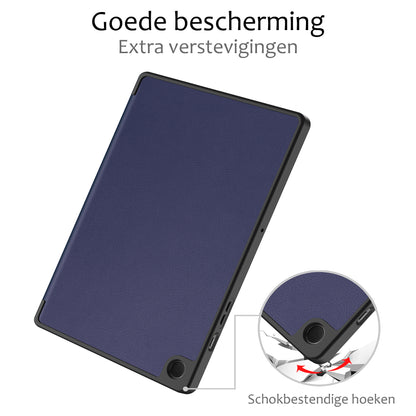 Samsung Galaxy Tab A9 Plus Trifold Bookcase Hoes - Donkerblauw