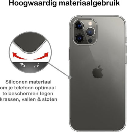 iPhone 12 Pro Hoesje Siliconen Backcover Lichtgewicht - Transparant