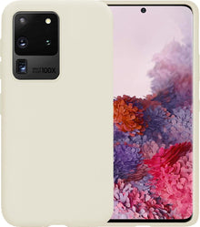 Samsung S20 Ultra Hoesje Siliconen Backcover Lichtgewicht - Wit