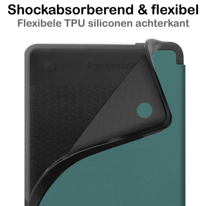 Kobo Clara 2E Bookcase Hoes Shockabsorberend - Donkergroen