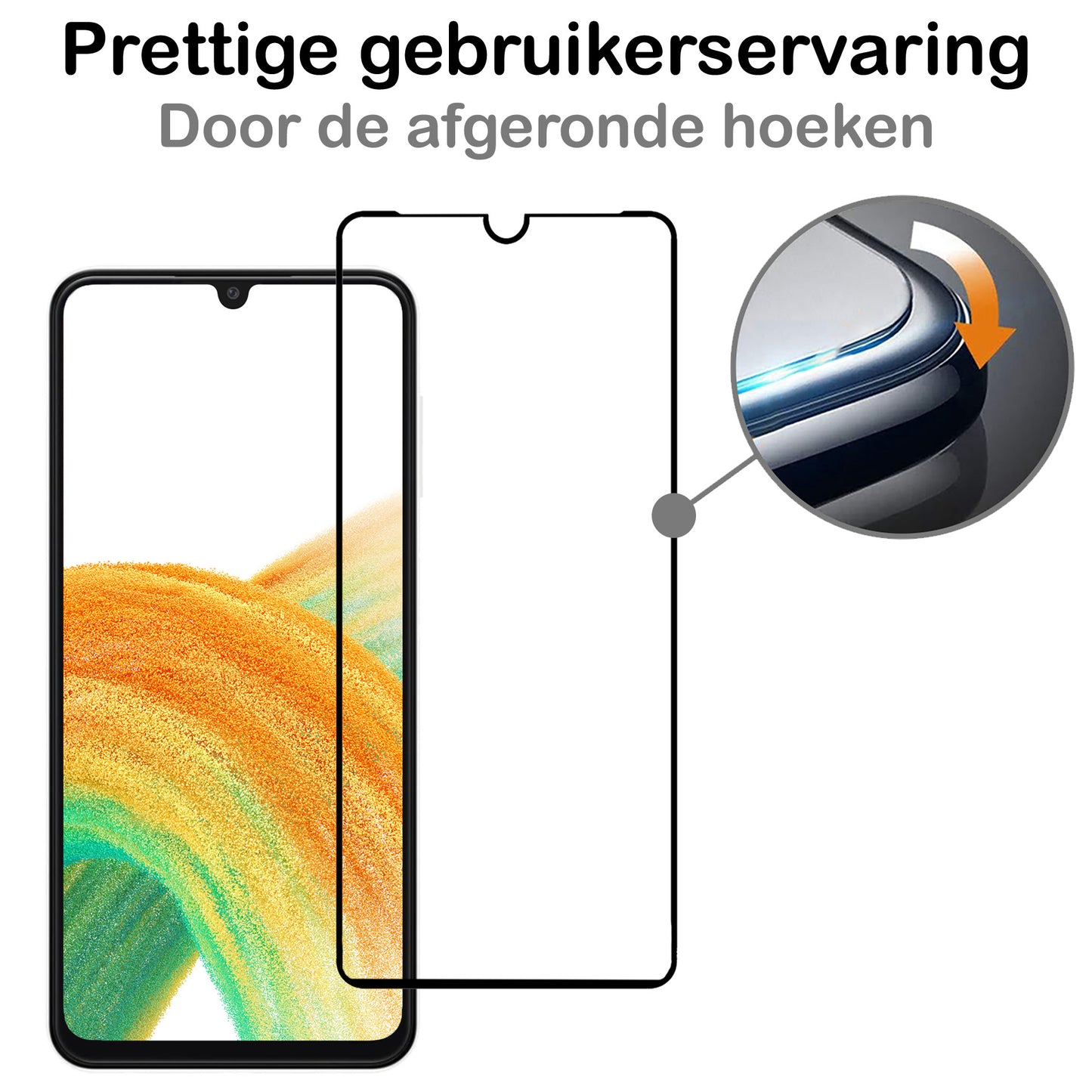 Samsung A33 Screenprotector Full Cover Tempered Glass