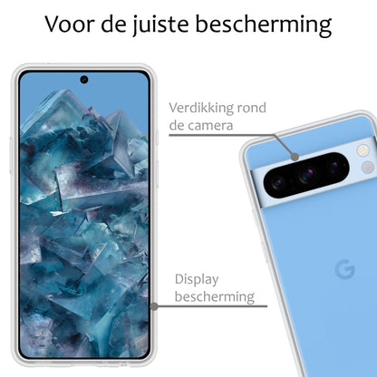 Google Pixel 8 Pro Hoesje Siliconen Backcover Lichtgewicht - Transparant