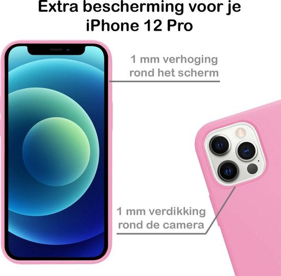 iPhone 12 Pro Max Hoesje Siliconen - Lichtroze