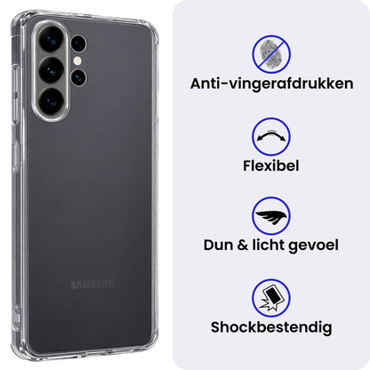 Samsung S26 Ultra Hoesje Siliconen Backcover Lichtgewicht - Transparant