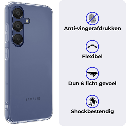 Samsung A16 Hoesje Siliconen Backcover Lichtgewicht - Transparant