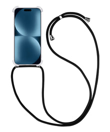 iPhone 15 Pro Max Hoesje met Koord Backcover Shockproof - Transparant