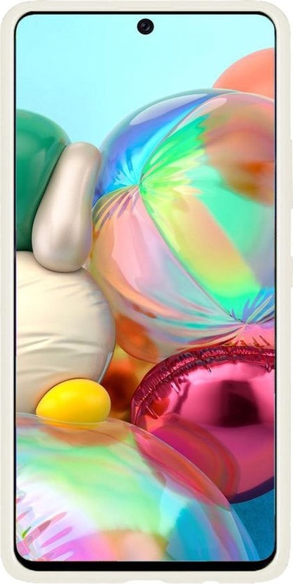 Samsung A71 Hoesje Siliconen Backcover Lichtgewicht - Wit