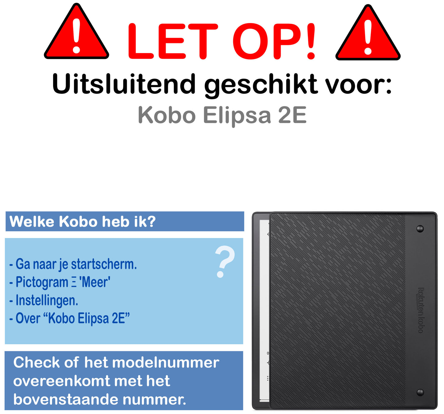 Kobo Elipsa 2E Trifold Hoesje - Zwart