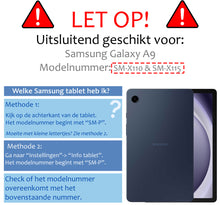 Samsung Galaxy Tab A9 Toetsenbord Hoes met Uitneembaar toetsenbord - Donkerblauw