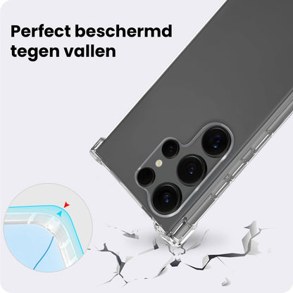 Samsung S25 Ultra Hoesje Shockproof Backcover Siliconen - Transparant