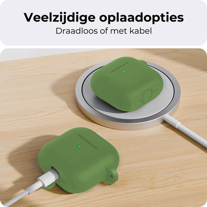 AirPods 4 Hoesje Siliconen Krasbestendig - Donkergroen