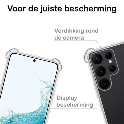 Samsung S22 Ultra Hoesje Shockproof Backcover Siliconen - Transparant