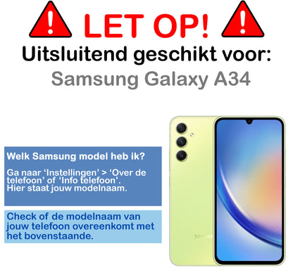 Samsung A34 Hoesje Siliconen Backcover Lichtgewicht - Lila