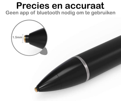 Active Stylus Pen Touch Pen Pencil Oplaadbaar Geschikt Voor Tablets En Telefoons Universeel - Zwart