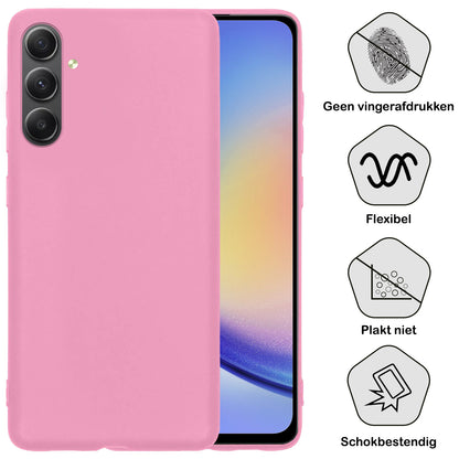 Samsung A34 Hoesje Siliconen Backcover Lichtgewicht - Lichtroze