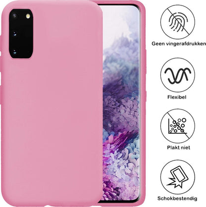 Samsung S20 Hoesje Siliconen Backcover Lichtgewicht - Lichtroze