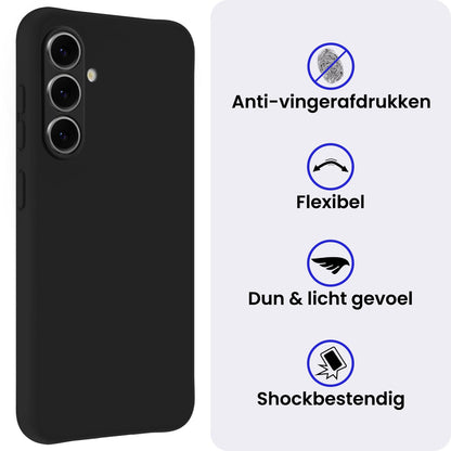 Samsung S26 Plus Hoesje Siliconen Backcover Lichtgewicht - Zwart