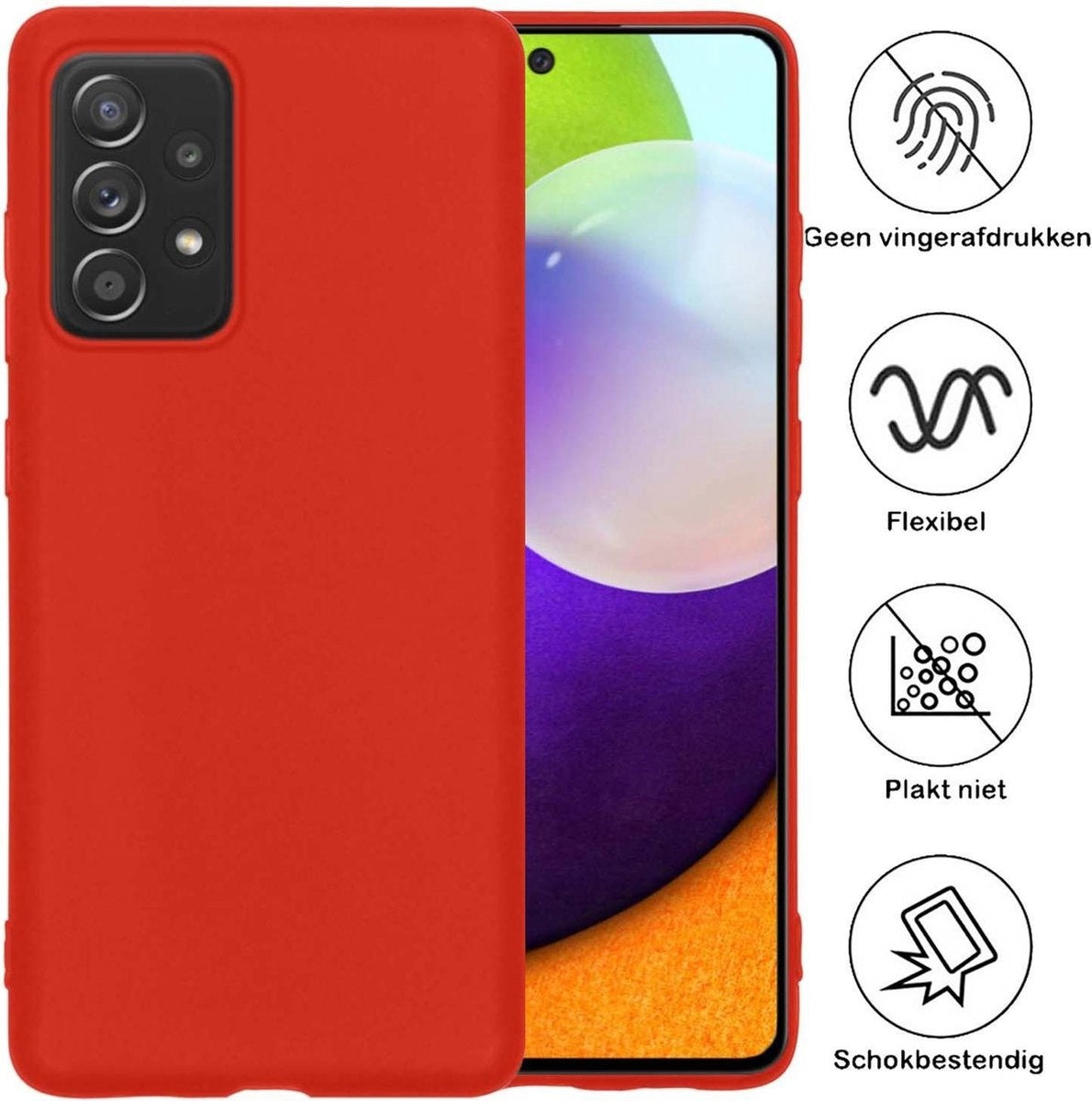 Samsung A52 Hoesje Siliconen - Rood