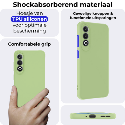 OnePlus Nord CE 4 Hoesje Siliconen Backcover Lichtgewicht - Groen