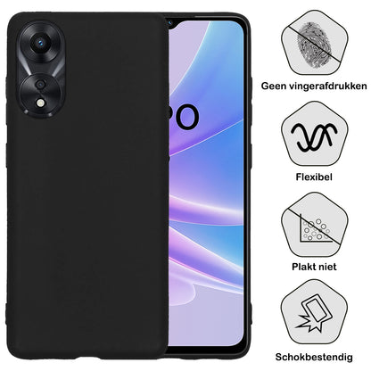 OPPO A78 5G Hoesje Siliconen - Zwart