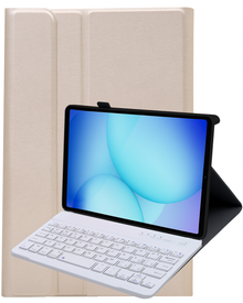 Samsung Galaxy Tab A11 Plus Toetsenbord Hoes met Uitneembaar toetsenbord - Goud