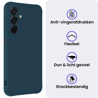 Samsung A17 Hoesje Siliconen Backcover Lichtgewicht - Donkerblauw