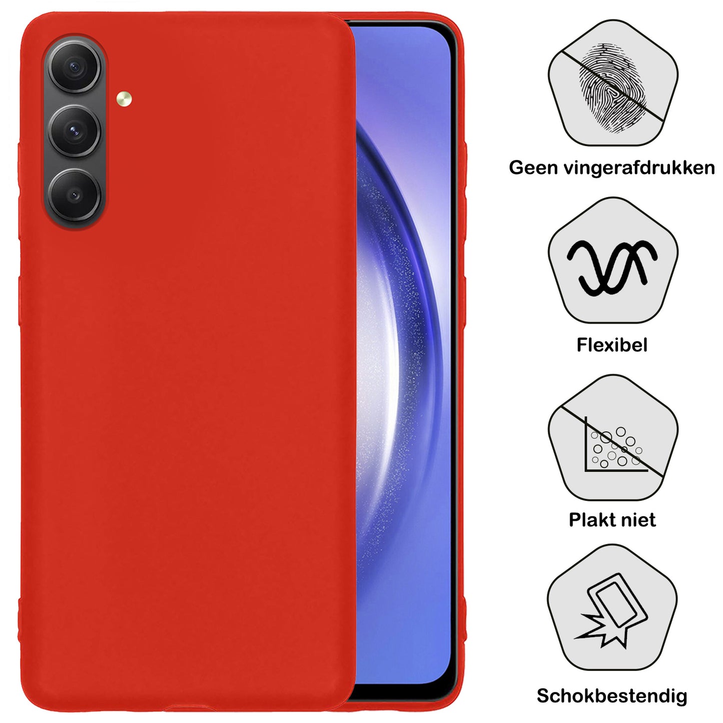 Samsung A54 Hoesje Siliconen - Rood