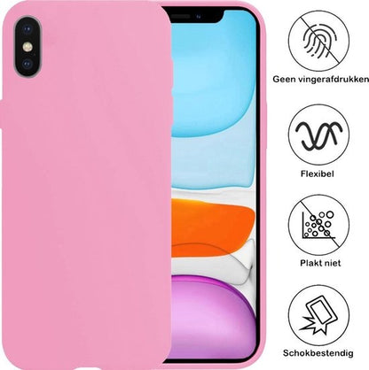 iPhone X Hoesje Siliconen - Lichtroze