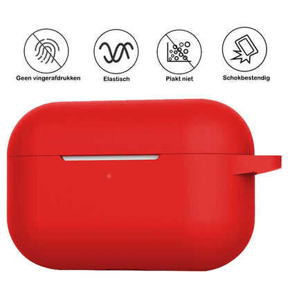 AirPods Pro 2 Hoesje Siliconen met Clip - Rood