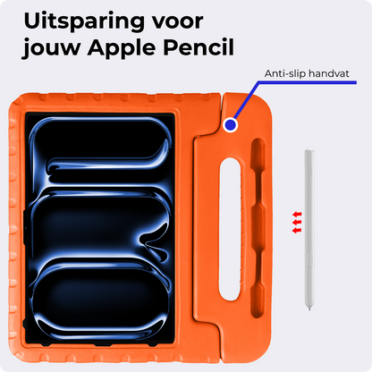 iPad Pro 2024 (13 inch) Kinderhoes Shockabsorberend Foam - Oranje