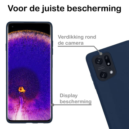 OPPO Find X5 Hoesje Siliconen Backcover Lichtgewicht - Donkerblauw