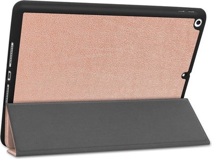 iPad 10.2 2019 Trifold Bookcase Hoes met Penhouder voor Apple Pen - Rosé goud