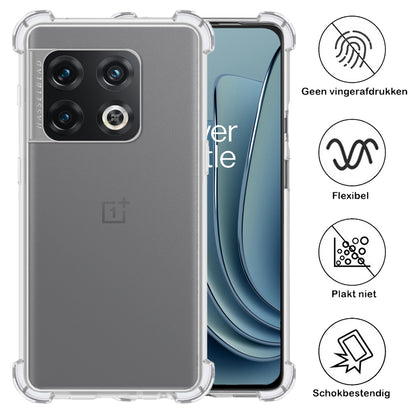 OnePlus 10 Pro Hoesje Shockproof Backcover Siliconen - Transparant