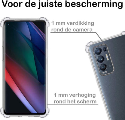 OPPO Find X3 Neo Hoesje Shockproof Backcover Siliconen - Transparant