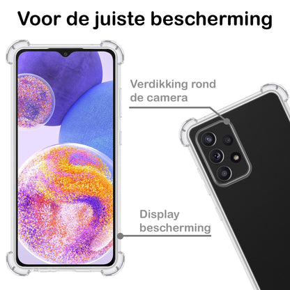 Samsung A23 Hoesje Shockproof Backcover Siliconen - Transparant